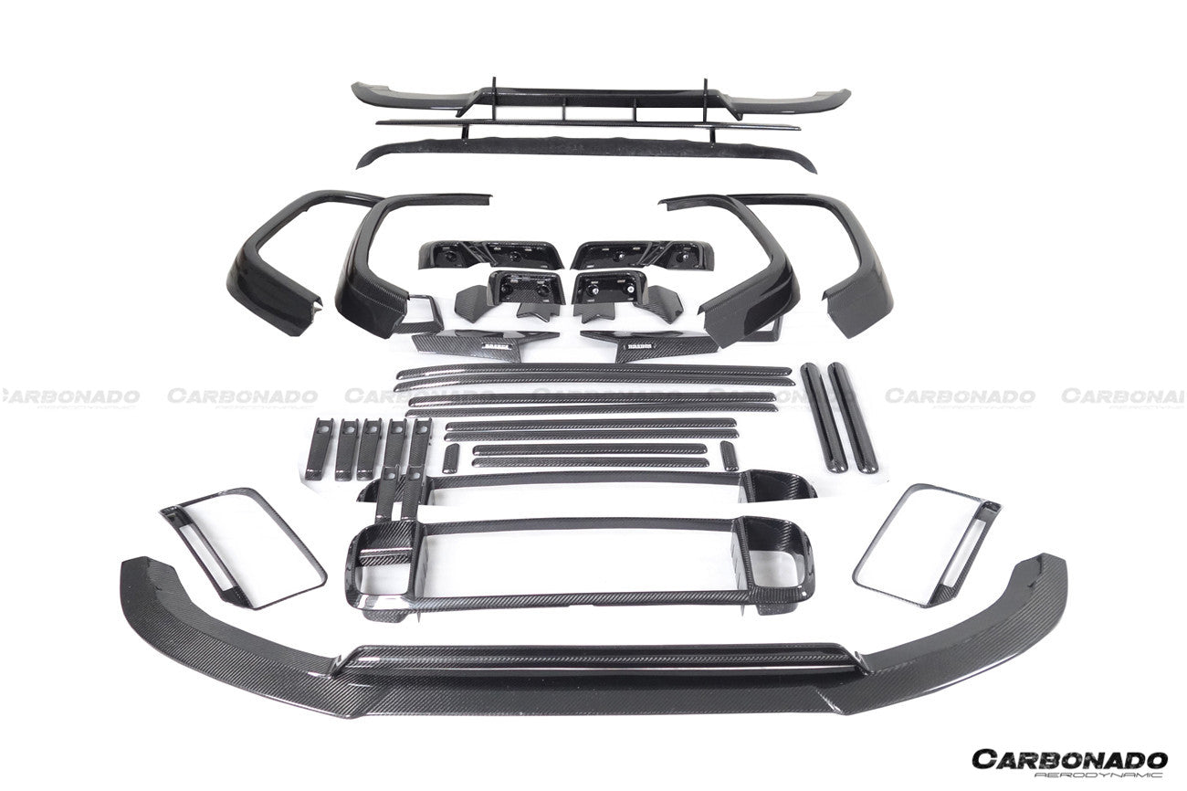 Kit de carrocería completa de carbono seco estilo Mercedes Benz G63 AMG G550 W464 G-Wagon BR-G900 Carbonado 2018-2024