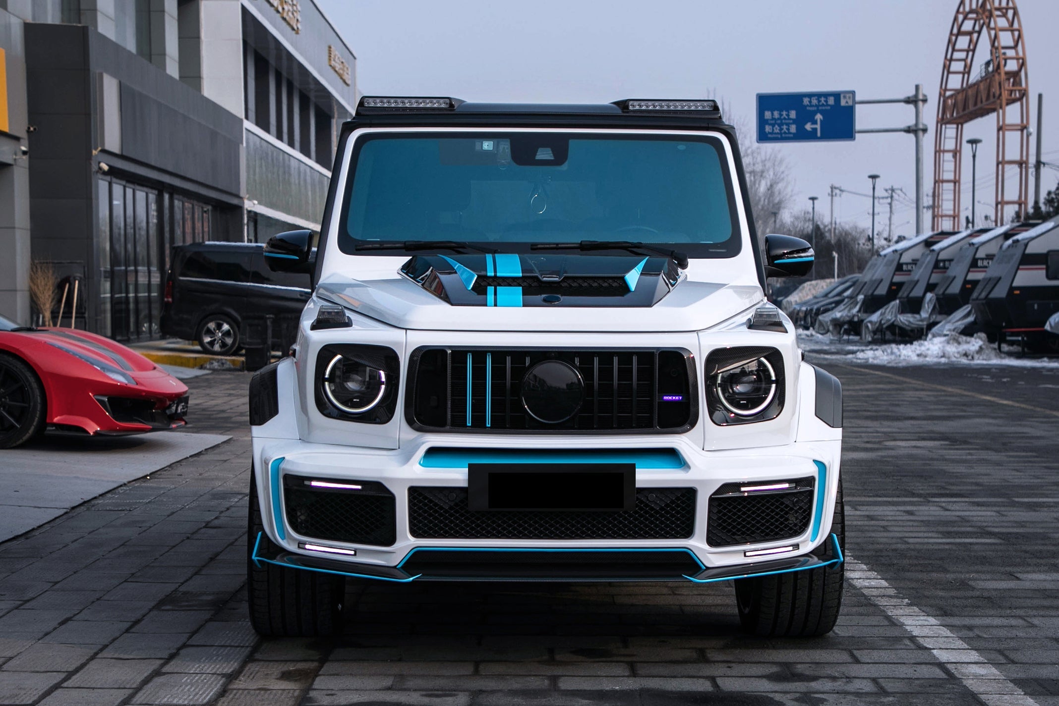 Carbonado 2018-2024 Mercedes Benz G63 AMG W464 G-Wagon BR-G900 Style Dry Carbon Front Lip