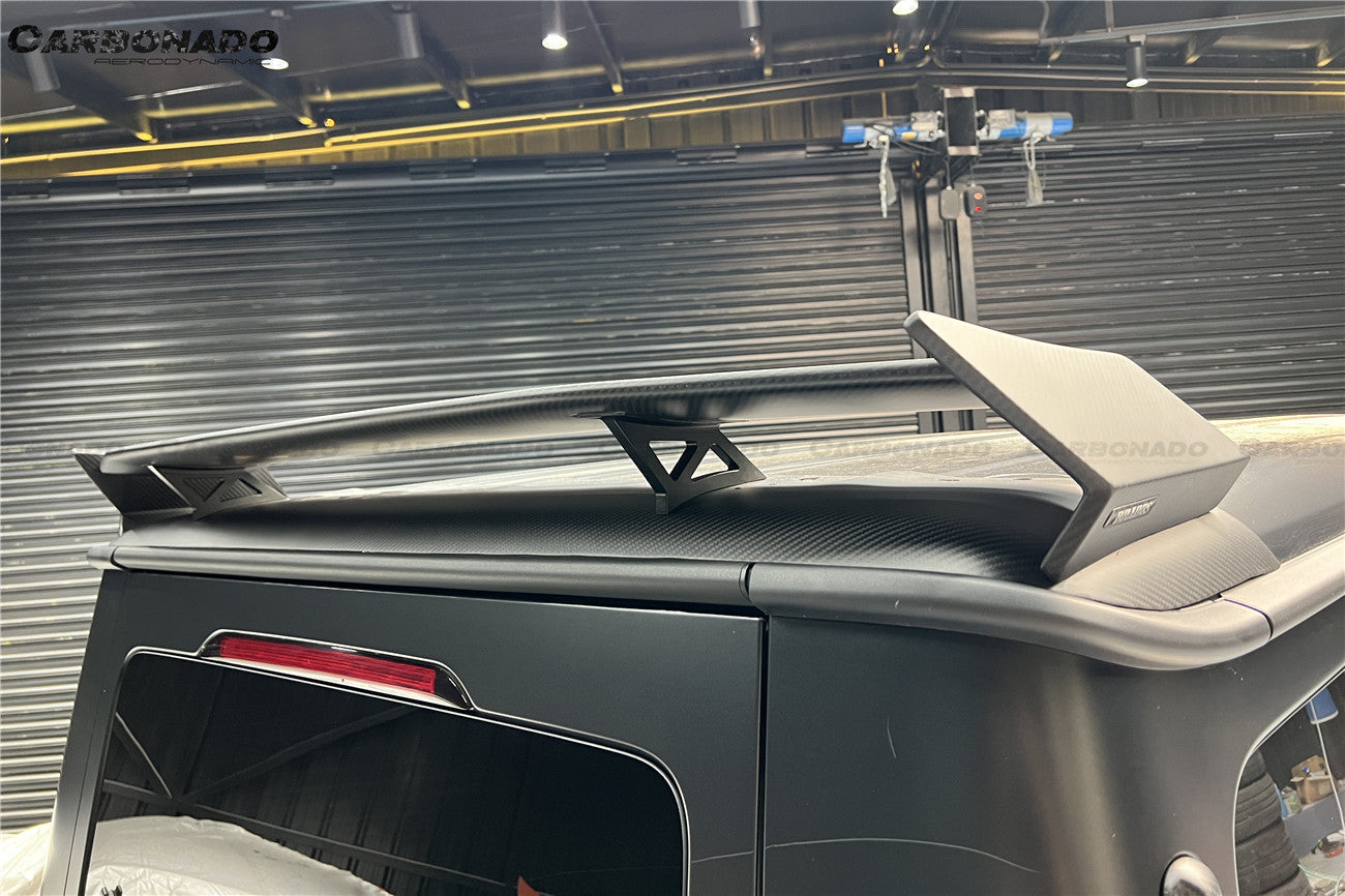 Carbonado 2018-2024 Mercedes Benz G500 G63 AMG W464 G-Wagon BR-G900 Style Dry Carbon Fiber Rear Roof Spoiler