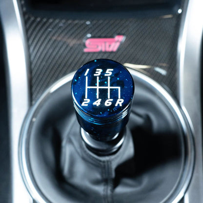 Billetworkz Cosmic Space Shift Knob - 6 Speed Velocity Engraving - Subaru STI - 15