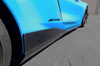 APR Chevrolet Corvette C8 Z06/ E Ray/ ZR1/ Grand Sport Carbon Fiber Side Rocker Extensions/ Side Skirts