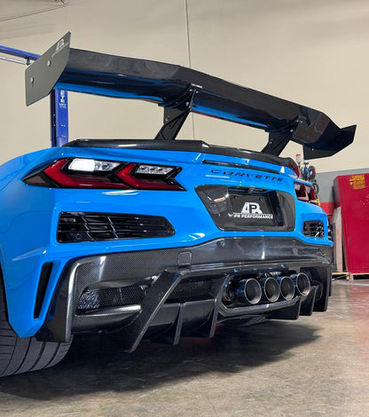 GTC-500 Carbon Fiber Adjustable Wing - Chevrolet C8 Corvette Z06/E-Ray/Grand sport/Zr1 (AS-107487PPF)