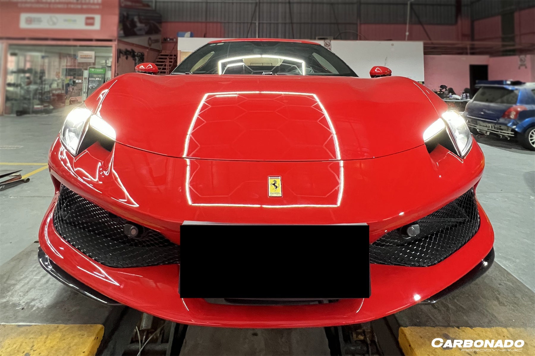 Carbonado AF Style Dry Carbon Fiber Front Lip Splitter | 2022-UP Ferrari 296 GTB
