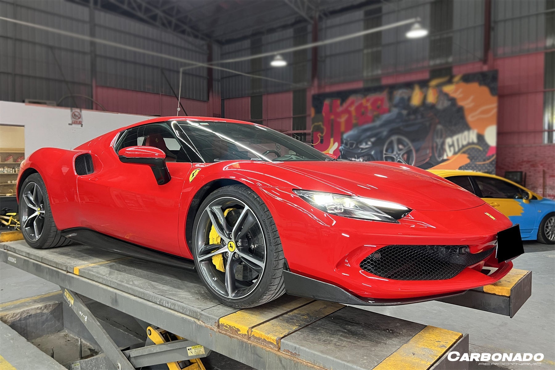 Faldones laterales de fibra de carbono seca estilo OEM para Ferrari 296 GTB Carbonado 2022-UP