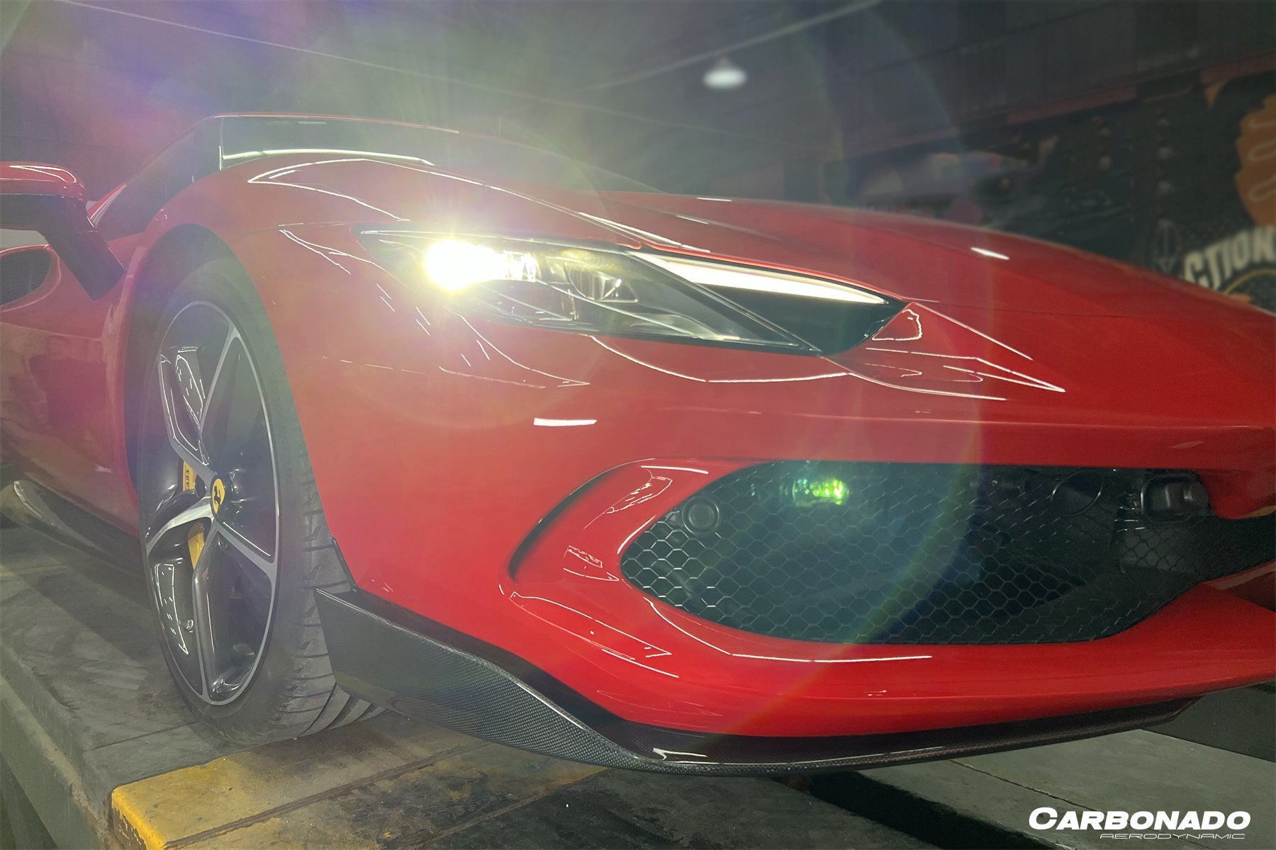 Carbonado AF Style Dry Carbon Fiber Front Lip Splitter | 2022-UP Ferrari 296 GTB