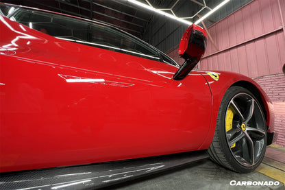 Faldones laterales de fibra de carbono seca estilo OEM para Ferrari 296 GTB Carbonado 2022-UP