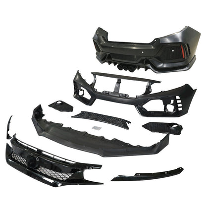 K2 Industries 2016-2021 Honda Civic Sedan Type R Style CTR Bumper + Lip +Grille