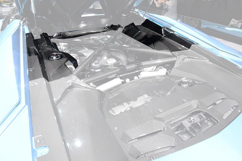 Carbonado 2011-2016 Lamborghini Aventador LP700 Coupe Carbon Fiber Engine Bay side Panels Land R Covers Replacement