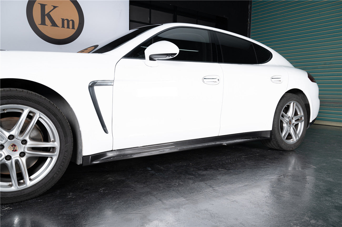 Faldones laterales de fibra de carbono seca estilo Porsche Panamera 970 SD Carbonado 2010-2016