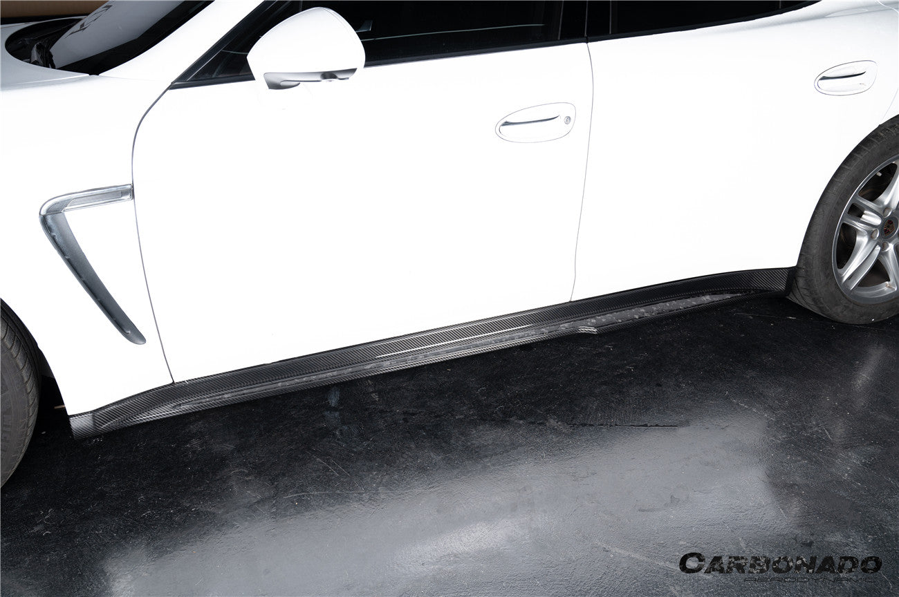 Faldones laterales de fibra de carbono seca estilo Porsche Panamera 970 SD Carbonado 2010-2016