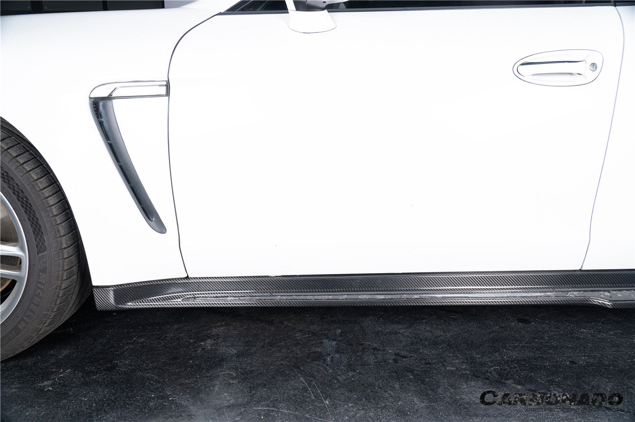 Faldones laterales de fibra de carbono seca estilo Porsche Panamera 970 SD Carbonado 2010-2016