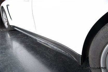 Faldones laterales de fibra de carbono seca estilo Porsche Panamera 970 SD Carbonado 2010-2016