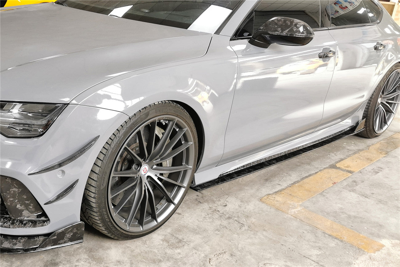 Carbonado 2016-2019 Audi RS7 MAN Style Dry Carbon Fiber Side Skirts