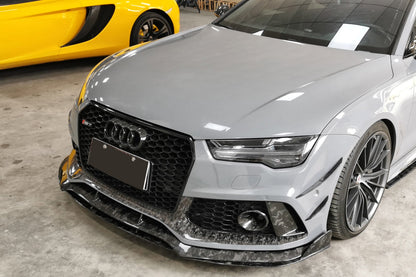 Carbonado 2016-2019 Audi RS7 MAN Style Dry Carbon Fiber Trunk Front Bumper Vent Caps