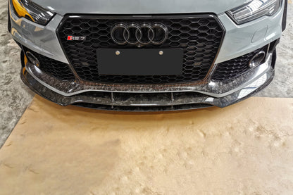 Divisor frontal de fibra de carbono seco estilo MAN para Audi RS7 Carbonado 2016-2019