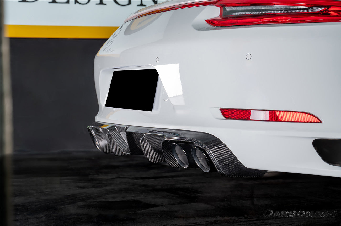 Difusor trasero de fibra de carbono seco estilo Porsche 911 991.2 Carrera KA Carbonado 2017-2019