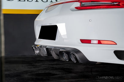 Difusor trasero de fibra de carbono seco estilo Porsche 911 991.2 Carrera KA Carbonado 2017-2019