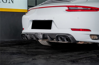 Difusor trasero de fibra de carbono seco estilo Porsche 911 991.2 Carrera KA Carbonado 2017-2019