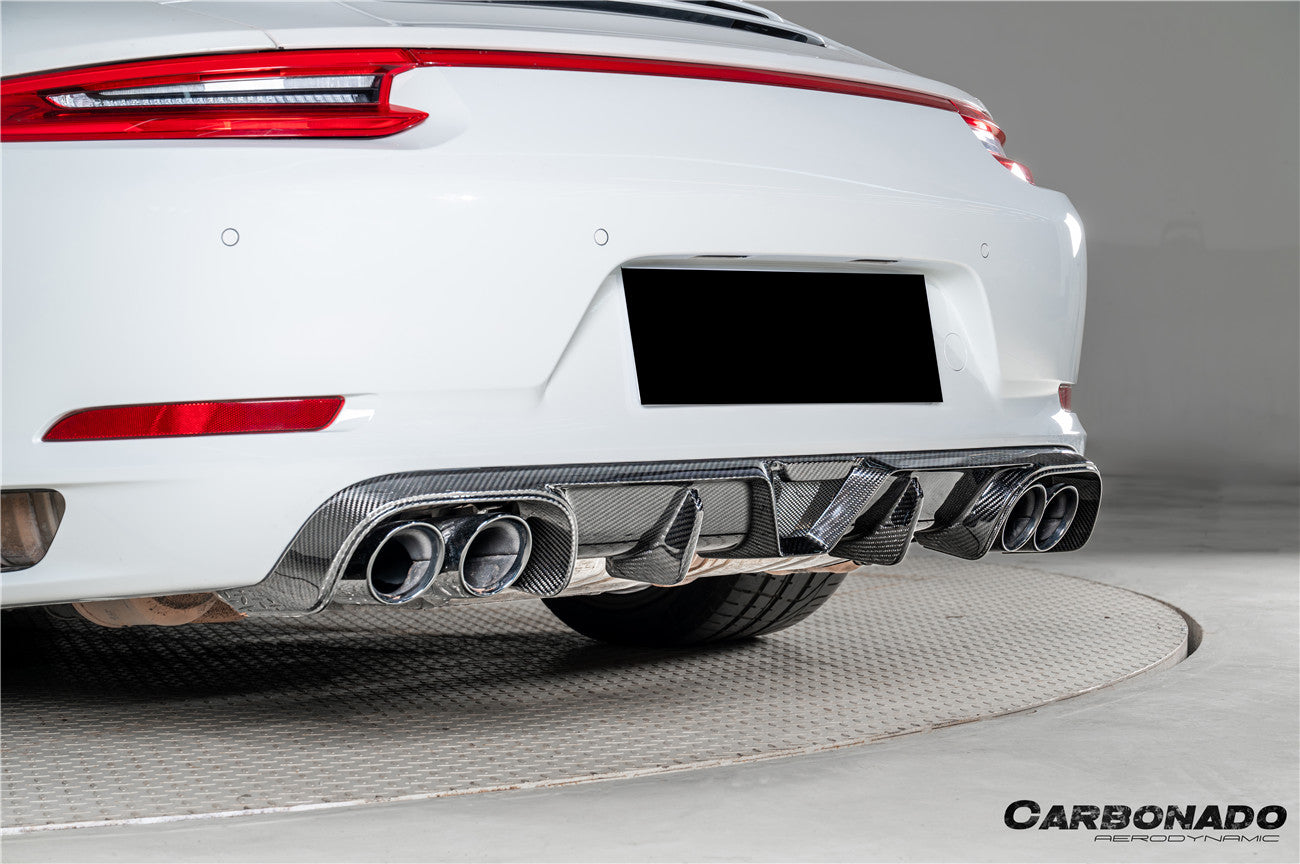 Difusor trasero de fibra de carbono seco estilo Porsche 911 991.2 Carrera KA Carbonado 2017-2019