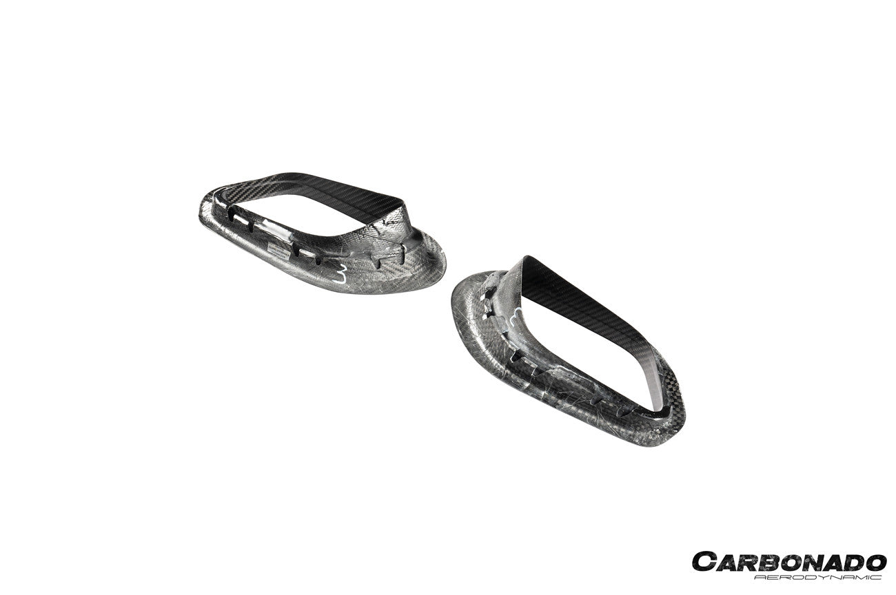 Carbonado 2017-2019 Porsche 911 991.2 Carrera OEM Style Dry Carbon Fiber Rear Bumper Vent Trims