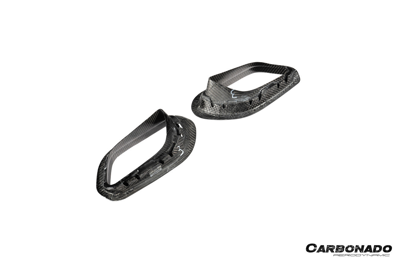 Carbonado 2017-2019 Porsche 911 991.2 Carrera OEM Style Dry Carbon Fiber Rear Bumper Vent Trims