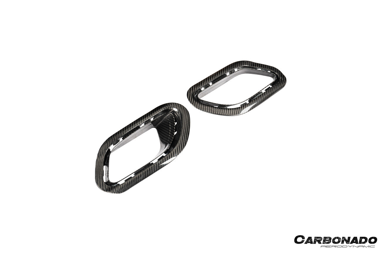 Carbonado 2017-2019 Porsche 911 991.2 Carrera OEM Style Dry Carbon Fiber Rear Bumper Vent Trims