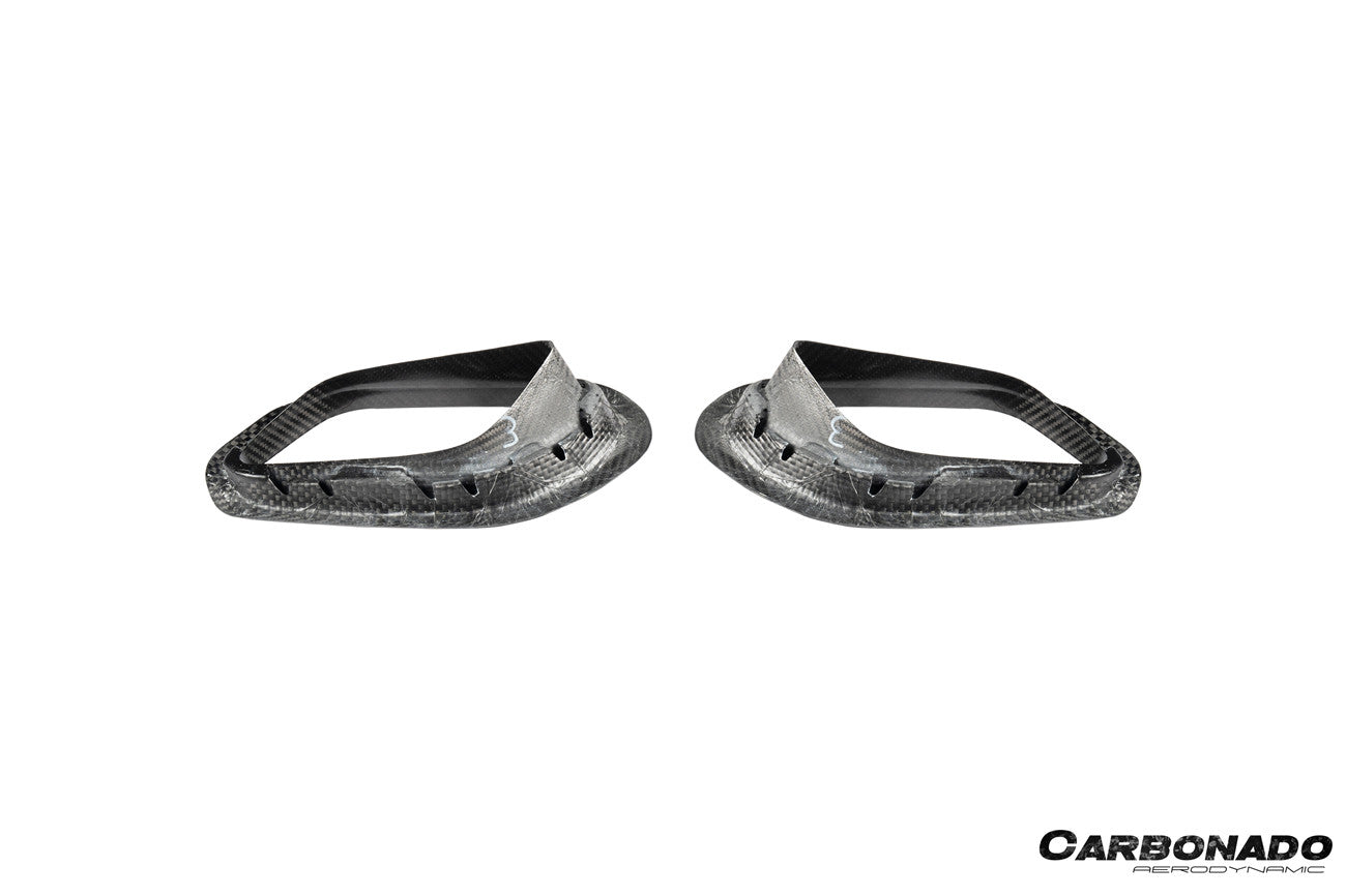 Carbonado 2017-2019 Porsche 911 991.2 Carrera OEM Style Dry Carbon Fiber Rear Bumper Vent Trims