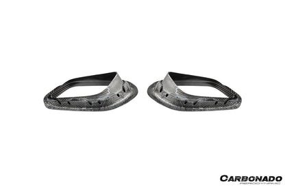 Carbonado 2017-2019 Porsche 911 991.2 Carrera OEM Style Dry Carbon Fiber Rear Bumper Vent Trims