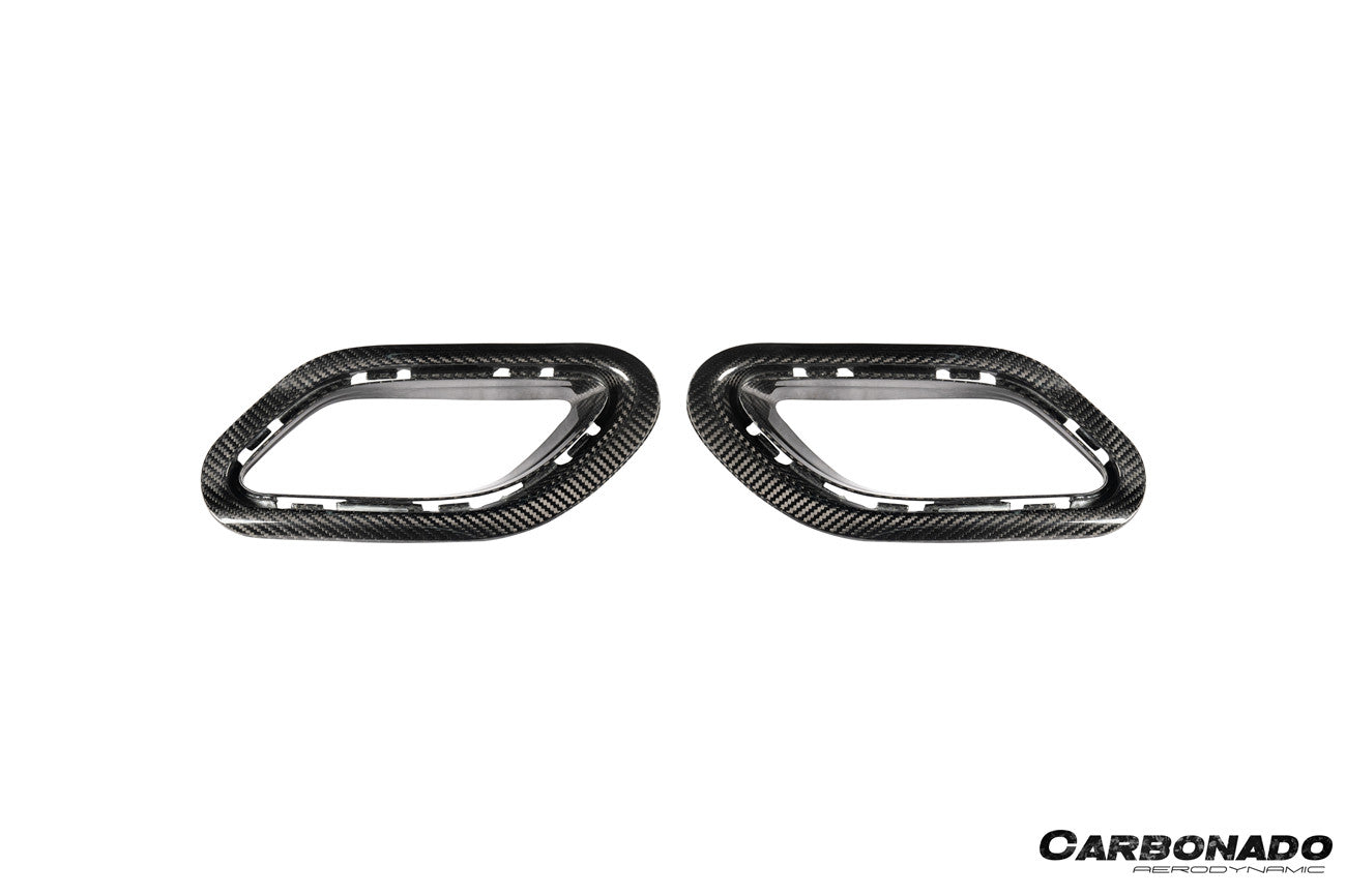 Carbonado 2017-2019 Porsche 911 991.2 Carrera OEM Style Dry Carbon Fiber Rear Bumper Vent Trims
