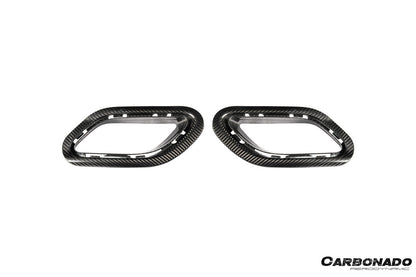 Carbonado 2017-2019 Porsche 911 991.2 Carrera OEM Style Dry Carbon Fiber Rear Bumper Vent Trims