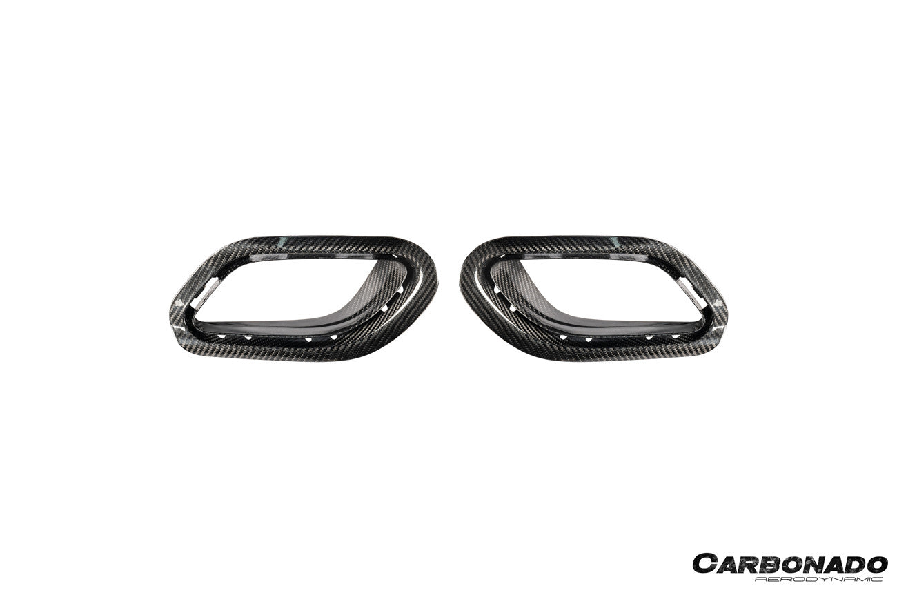 Carbonado 2017-2019 Porsche 911 991.2 Carrera OEM Style Dry Carbon Fiber Rear Bumper Vent Trims