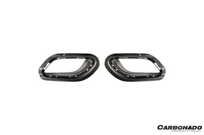 Carbonado 2017-2019 Porsche 911 991.2 Carrera OEM Style Dry Carbon Fiber Rear Bumper Vent Trims