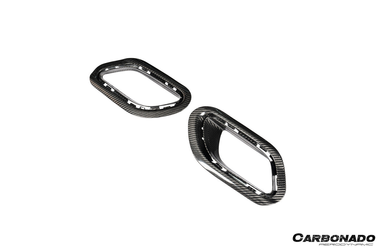 Carbonado 2017-2019 Porsche 911 991.2 Carrera OEM Style Dry Carbon Fiber Rear Bumper Vent Trims