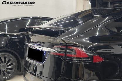 Carbonado 2016-2025 Tesla Model X SUV BS Style Carbon Fiber Trunk Spoiler