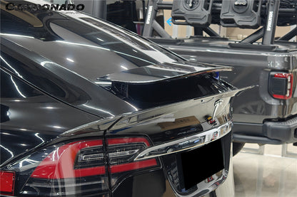 Carbonado 2016-2025 Tesla Model X SUV BS Style Carbon Fiber Trunk Spoiler