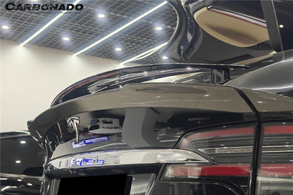 Carbonado 2016-2025 Tesla Model X SUV BS Style Carbon Fiber Trunk Spoiler