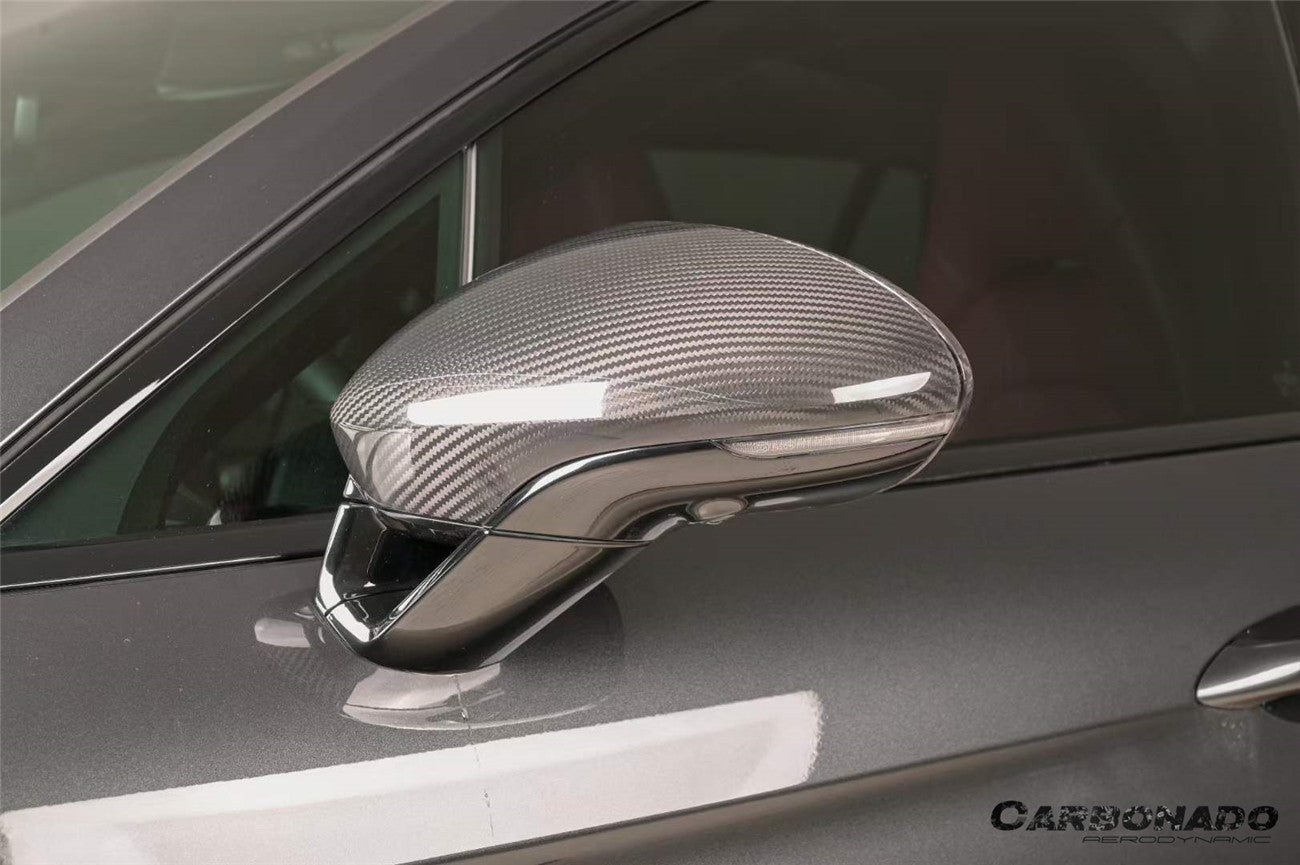 Reemplazo de carcasa de espejo de fibra de carbono en autoclave estilo OEM para Porsche Panamera 971.1, 971.2 y 976 Carbonado 2017-2025 | Compatible con S, 4S, GTS, Turbo, Turbo S, E-Hybrid y SportTurismo con volante a la izquierda