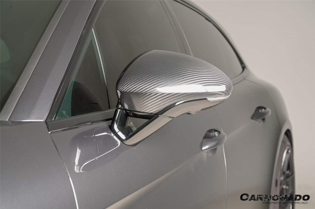 Reemplazo de carcasa de espejo de fibra de carbono en autoclave estilo OEM para Porsche Panamera 971.1, 971.2 y 976 Carbonado 2017-2025 | Compatible con S, 4S, GTS, Turbo, Turbo S, E-Hybrid y SportTurismo con volante a la izquierda