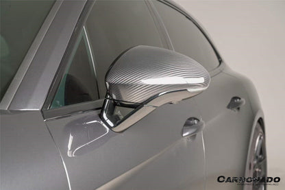 Reemplazo de carcasa de espejo de fibra de carbono en autoclave estilo OEM para Porsche Panamera 971.1, 971.2 y 976 Carbonado 2017-2025 | Compatible con S, 4S, GTS, Turbo, Turbo S, E-Hybrid y SportTurismo con volante a la izquierda