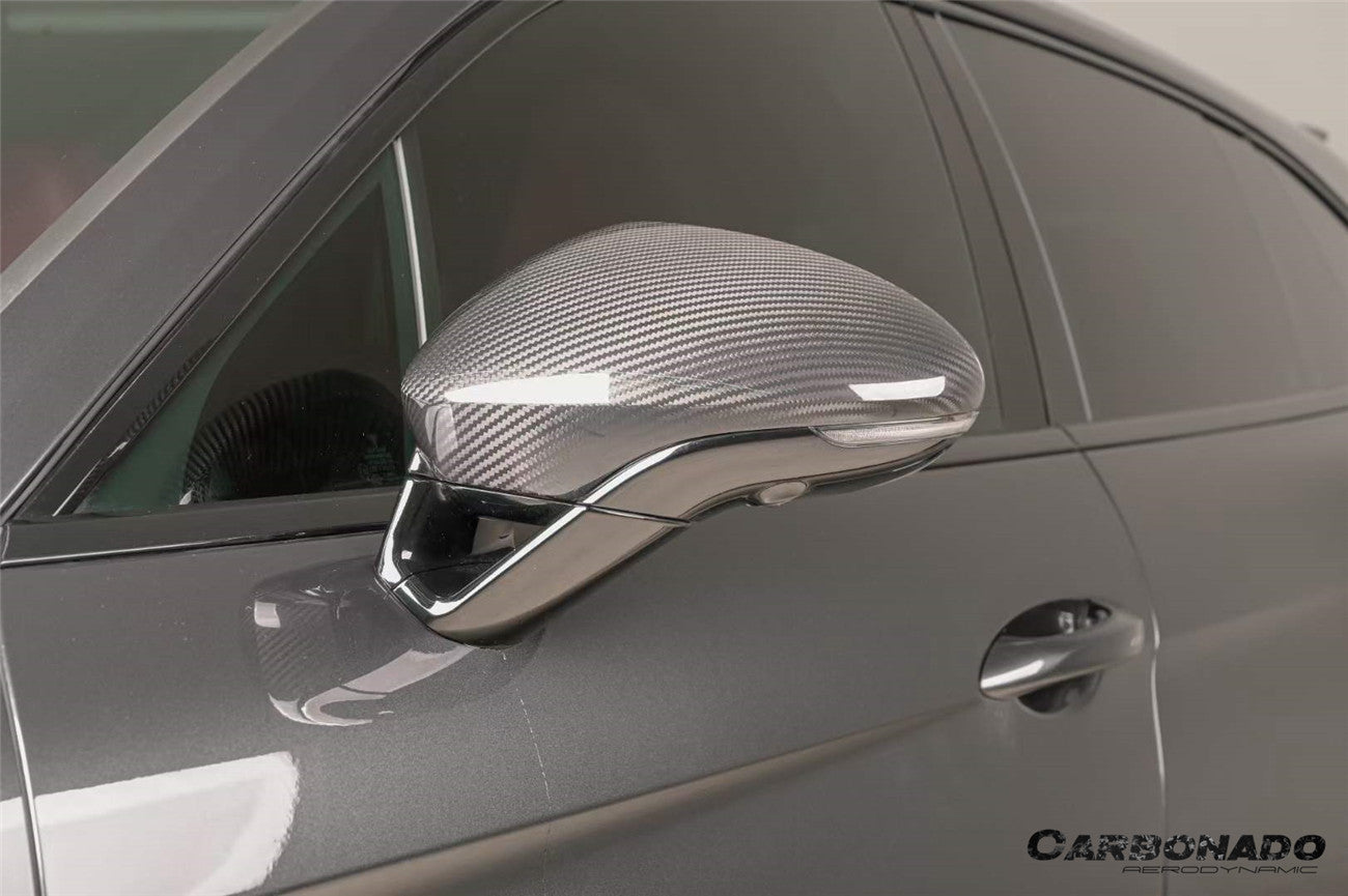 Reemplazo de carcasa de espejo de fibra de carbono en autoclave estilo OEM para Porsche Panamera 971.1, 971.2 y 976 Carbonado 2017-2025 | Compatible con S, 4S, GTS, Turbo, Turbo S, E-Hybrid y SportTurismo con volante a la izquierda