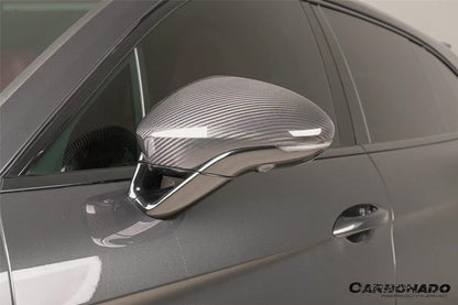 Reemplazo de carcasa de espejo de fibra de carbono en autoclave estilo OEM para Porsche Panamera 971.1, 971.2 y 976 Carbonado 2017-2025 | Compatible con S, 4S, GTS, Turbo, Turbo S, E-Hybrid y SportTurismo con volante a la izquierda