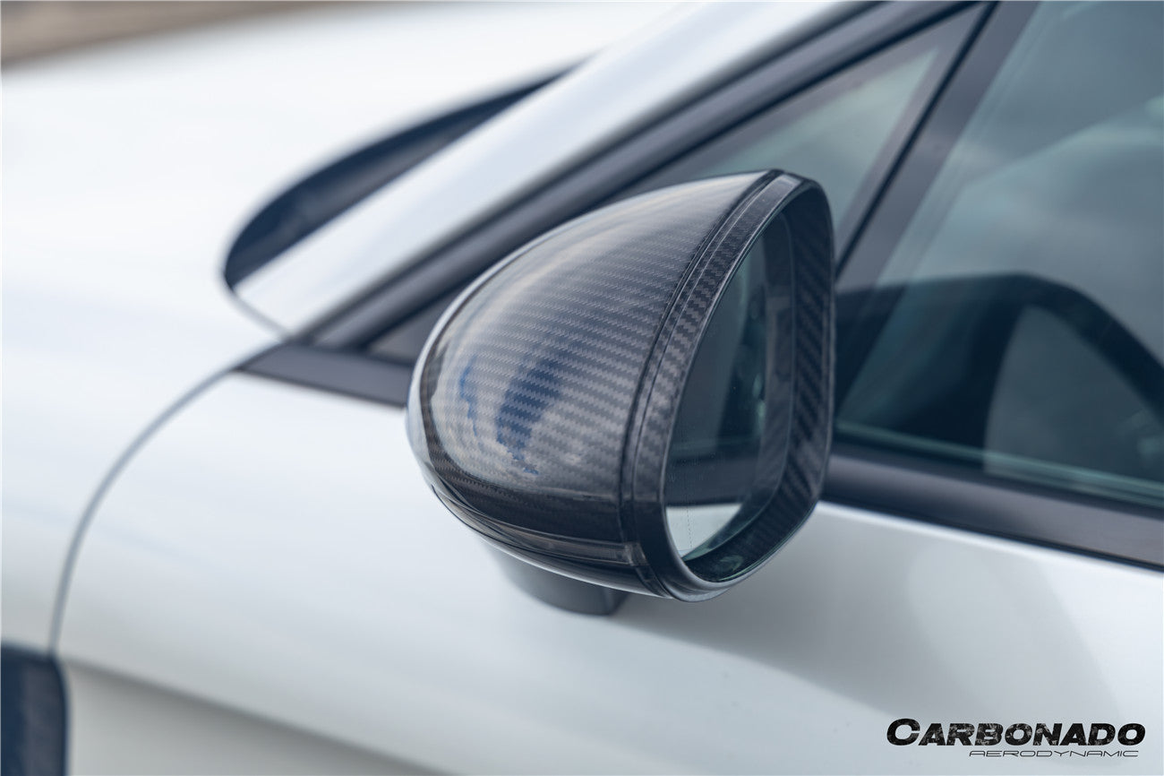 Reemplazo de carcasa de espejo de fibra de carbono en autoclave estilo OEM para Porsche Panamera 971.1, 971.2 y 976 Carbonado 2017-2025 | Compatible con S, 4S, GTS, Turbo, Turbo S, E-Hybrid y SportTurismo con volante a la izquierda