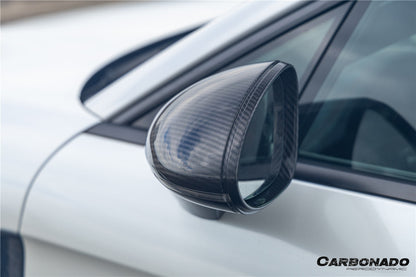 Reemplazo de carcasa de espejo de fibra de carbono en autoclave estilo OEM para Porsche Panamera 971.1, 971.2 y 976 Carbonado 2017-2025 | Compatible con S, 4S, GTS, Turbo, Turbo S, E-Hybrid y SportTurismo con volante a la izquierda