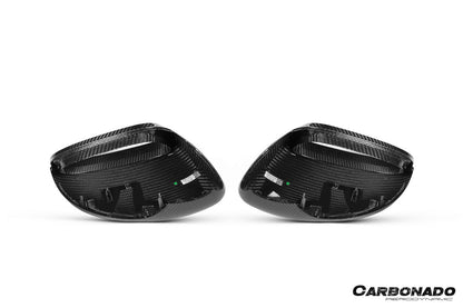 Reemplazo de carcasa de espejo de fibra de carbono en autoclave estilo OEM para Porsche Panamera 971.1, 971.2 y 976 Carbonado 2017-2025 | Compatible con S, 4S, GTS, Turbo, Turbo S, E-Hybrid y SportTurismo con volante a la izquierda