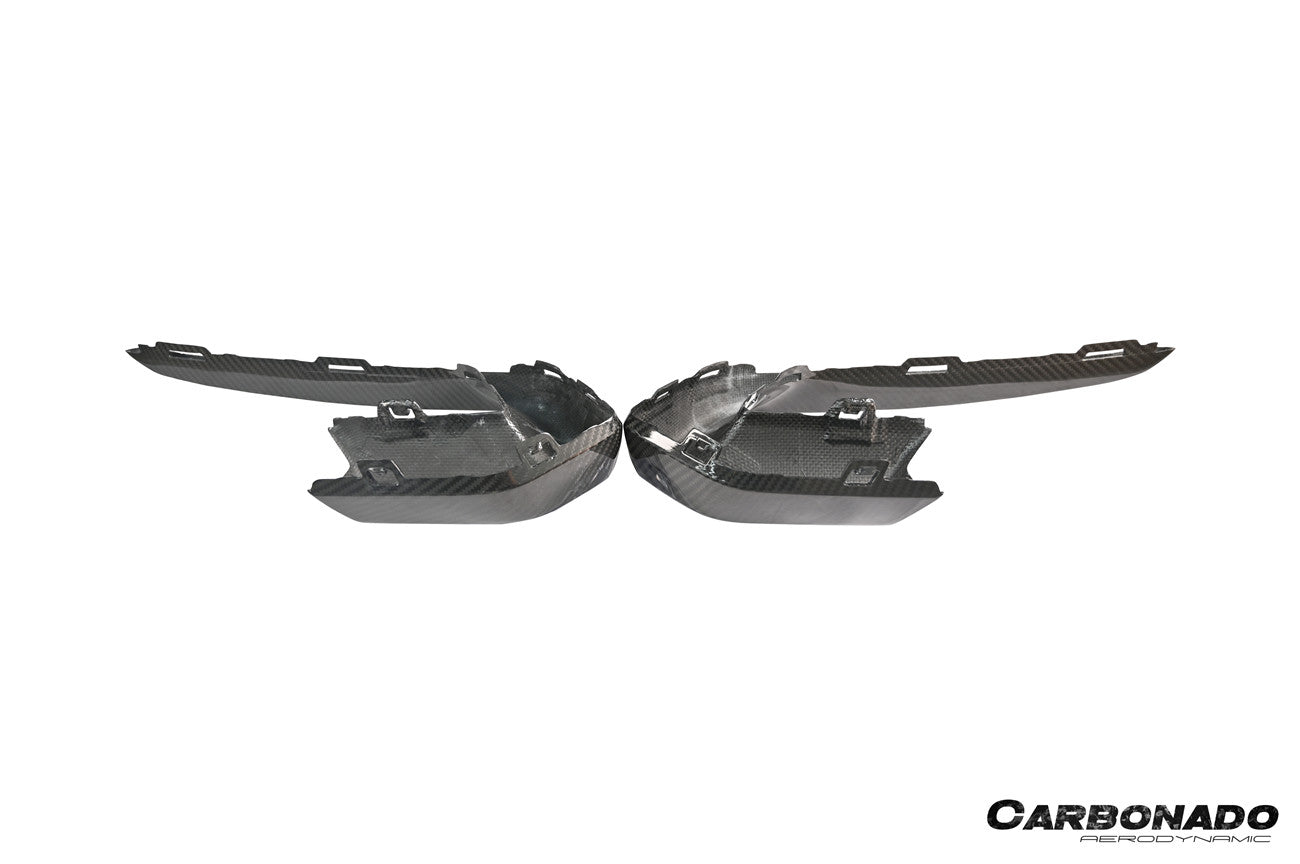 Ventilación de aire del parachoques delantero de fibra de carbono seca estilo OEM Porsche Panamera 971 SD GTS Carbonado 2017-2023