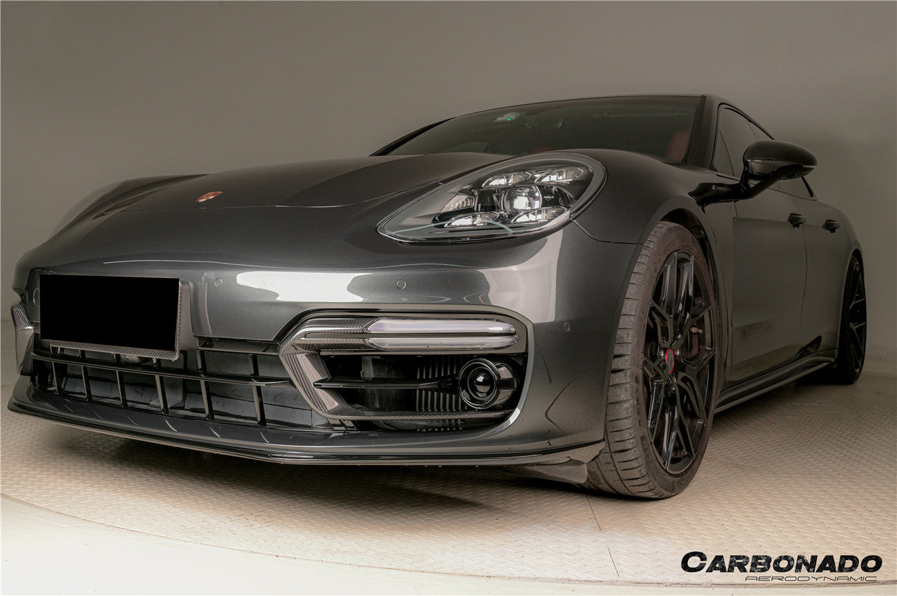 Ventilación de aire del parachoques delantero de fibra de carbono seca estilo OEM Porsche Panamera 971 SD GTS Carbonado 2017-2023