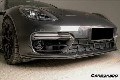 Ventilación de aire del parachoques delantero de fibra de carbono seca estilo OEM Porsche Panamera 971 SD GTS Carbonado 2017-2023