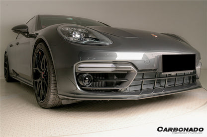 Ventilación de aire del parachoques delantero de fibra de carbono seca estilo OEM Porsche Panamera 971 SD GTS Carbonado 2017-2023