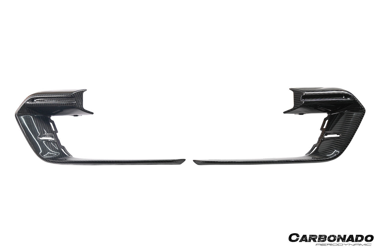 Ventilación de aire del parachoques delantero de fibra de carbono seca estilo OEM Porsche Panamera 971 SD GTS Carbonado 2017-2023