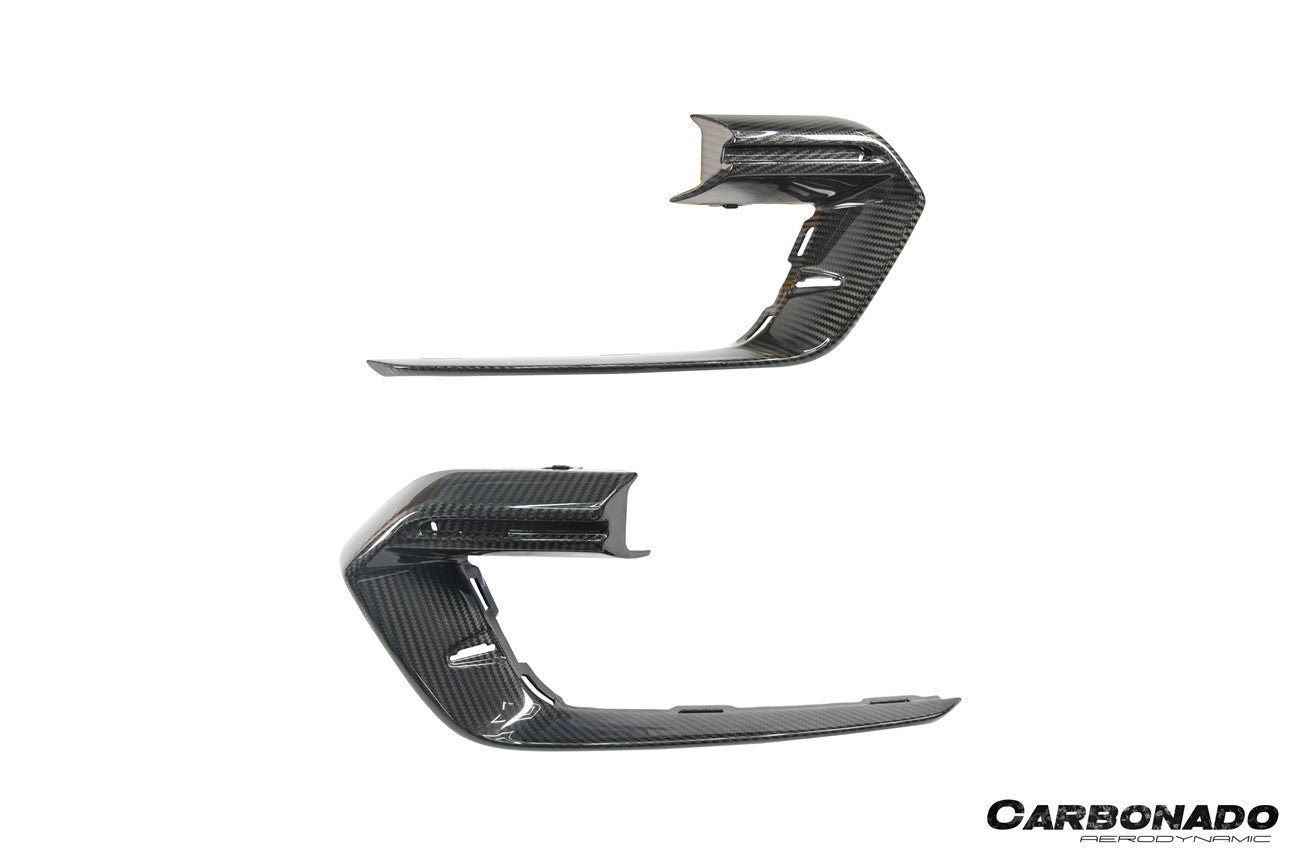 Ventilación de aire del parachoques delantero de fibra de carbono seca estilo OEM Porsche Panamera 971 SD GTS Carbonado 2017-2023
